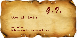 Govrik Iván névjegykártya